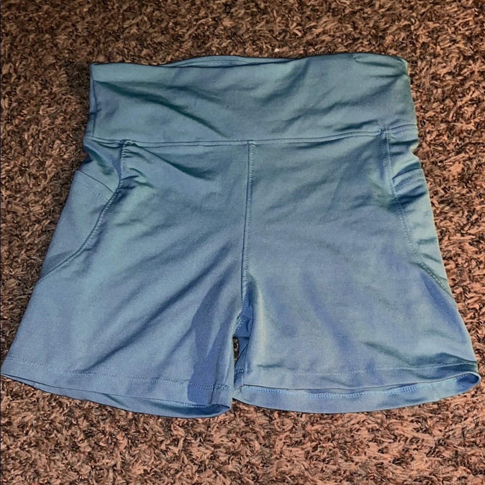Women's Blue High-Waisted Shorts